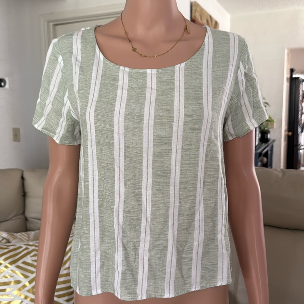 Final Touch Cropped Top Striped Vintage Crop Top Shortsleeve Blouse Retro